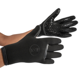 Fourth Element 3mm Hydrolock Neoprene dive glove on hands