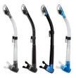 Cressi Epsilon SPE dry snorkels - 4 snorkels showing the different colours available