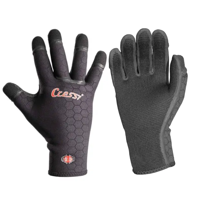 Cressi spider glove with glued seams and showing kevlar palm.