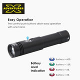 Scuba Diving Torch X Adventurer M1500 battery features