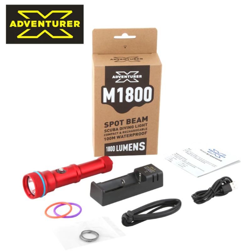 Scuba Diving Torch M1800 X Adventurer what comes in the box