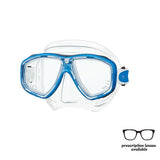 Tusa Ceos scuba diving Mask with Prescription lenses in blue