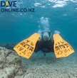 Apeks RK3 Scuba Diving Open Heel Fin in Orange on diver