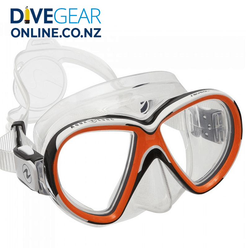 Aqualung Reveal X2 Scuba Diving Mask in Orange with Clear Skirt