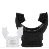 Atlantis Mouthpiece in clear and black for attaching to scuba regulator or snorkel