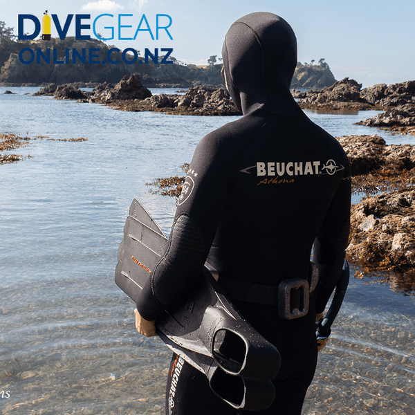 Beuchat Athena Womans 5mm Open Cell Wetsuit  on diver from the back