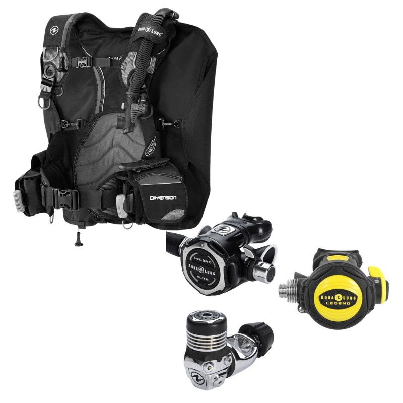 Aqualung BCD and regulator scuba diving package
