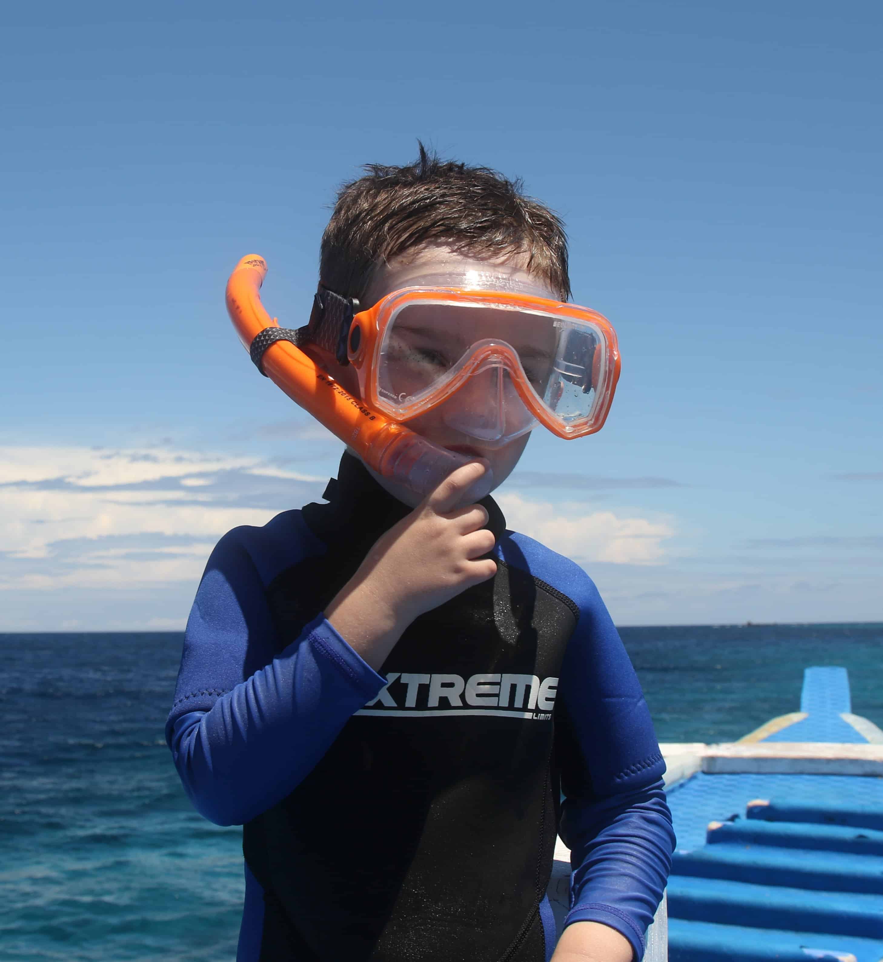 Oceo Junior Mask & Snorkel Set on 4 year old boy