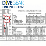 Epsealon Tactical Stealth 5mm Open Cell wetsuit Size Chart