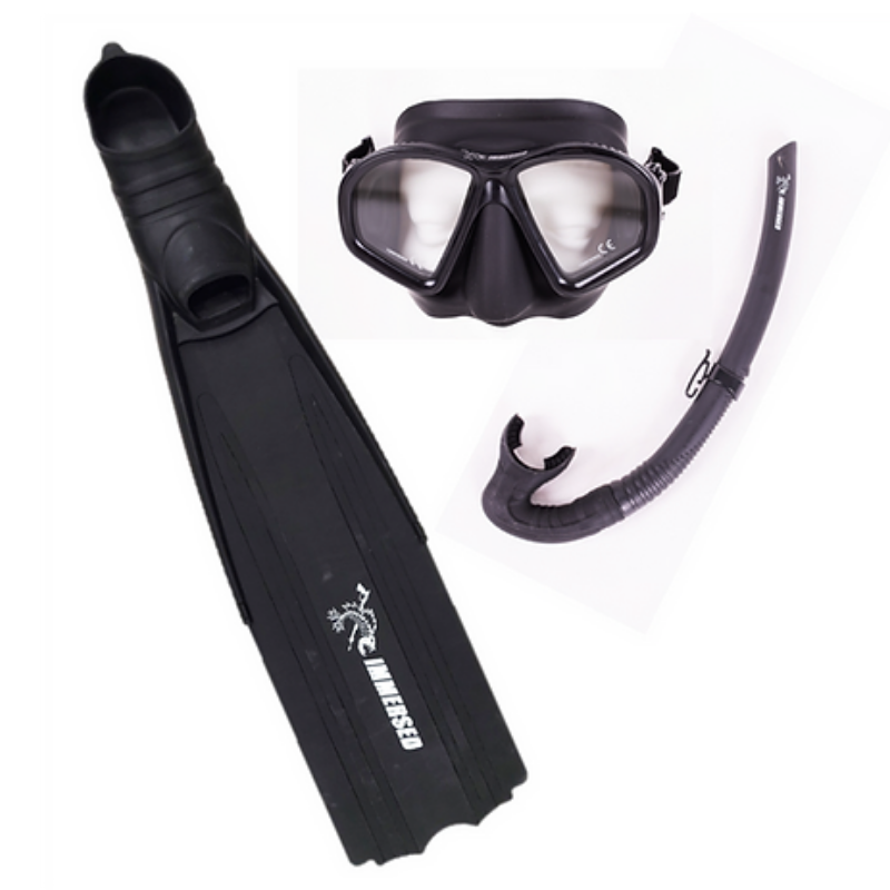 Immersed Freedive Fin with Mask and Snorkel