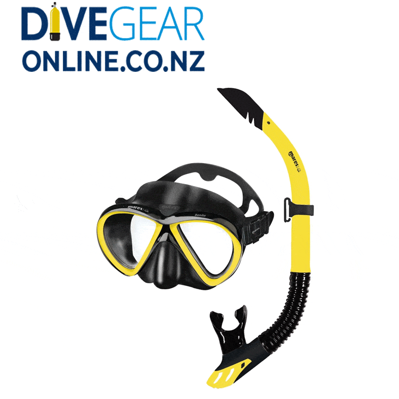 Mares Bonito Mask and Snorkel Set in Black Yellow