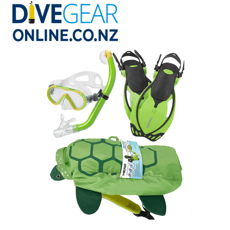 Mares Sea Pals Mask, Snorkel, Fin set for children with Turtle Backpack