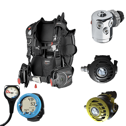 Mares Pure and Apeks AT20/20 Regulator Scuba Diving Set with Suunto Zooop Novo Dive computer