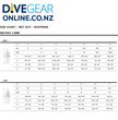 Mares Flexa Scuba diving wetsuit size chart