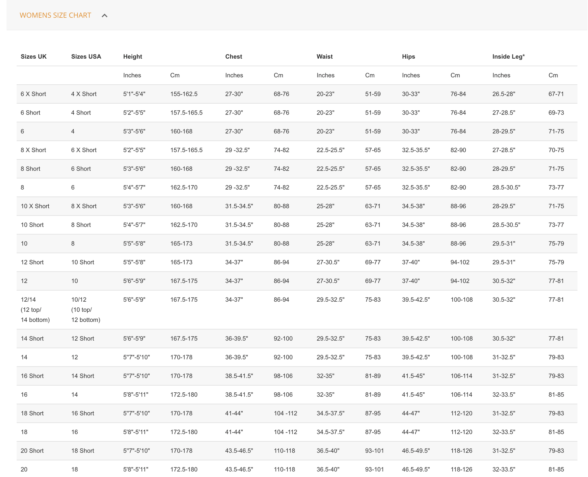 Fourth Element Thermocline vest size chart