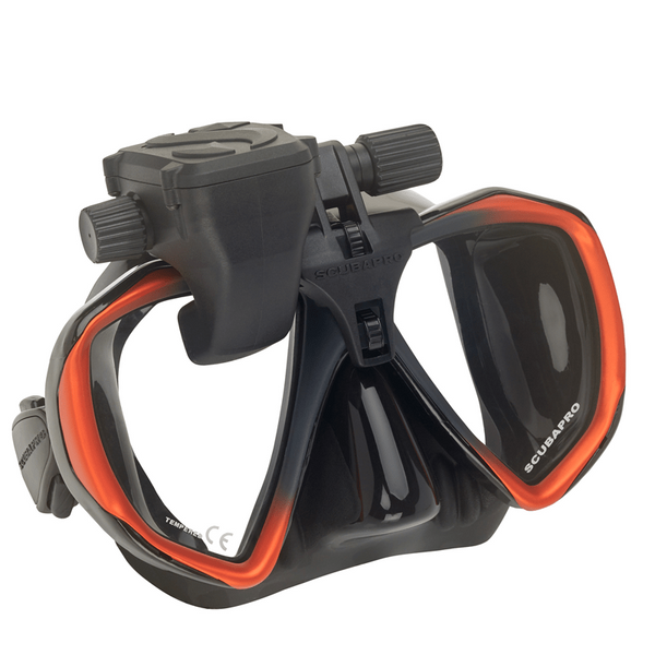 Scubapro Galileo HUD dive computer mounted on a mask