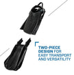 Scubapro Supernova Scuba and snorkel Fin in Black detached showing two pieces foot pocket and blade