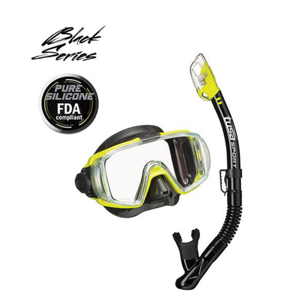 Tusa Visio Tri Ex Mask and Snorkel in Yellow