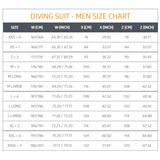 Size Chart for the Beuchat Redrock Freedive and Spearfishing Open Cell wetsuit