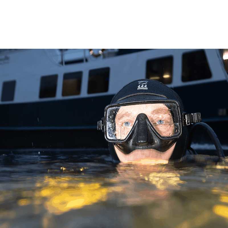 Neoprene Hood on diver
